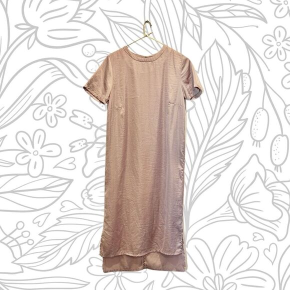 Pink Short Sleeve Midi Dress - Picture 4 of 4